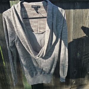 INC Concepts Light Gray Cowl Neck Sweater Sparkly